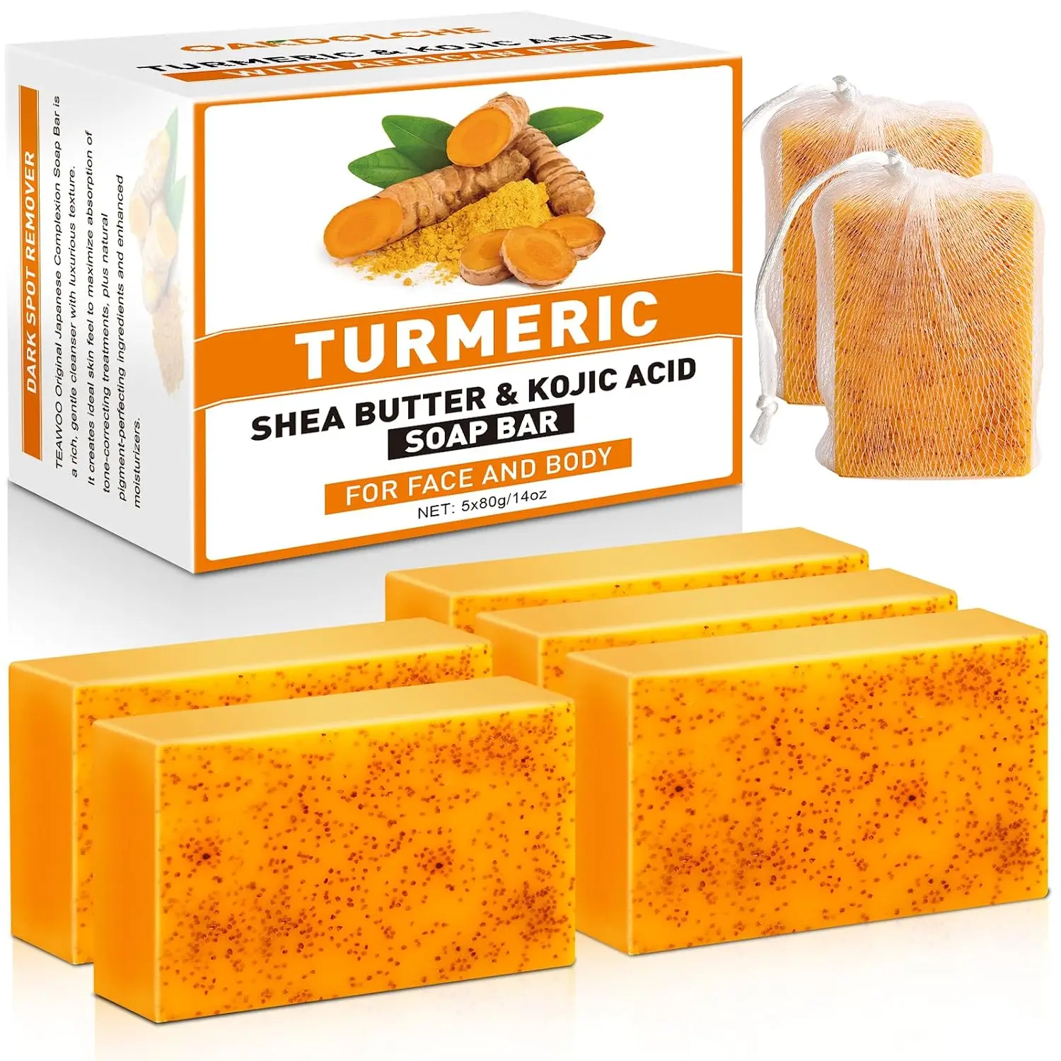 4팩 강황 코직산 비누바(80g) - 레티놀, 가수분해 - Kojic Acid Soap 리뷰 및 가격